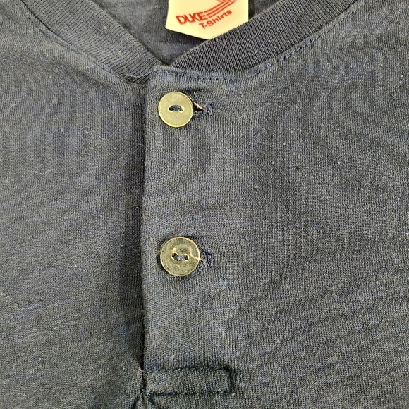 Vintage Single Stitch Henley Shirt Men's 2XL 90s Made In USA Duke T-Shirts - Picture 5 of 10